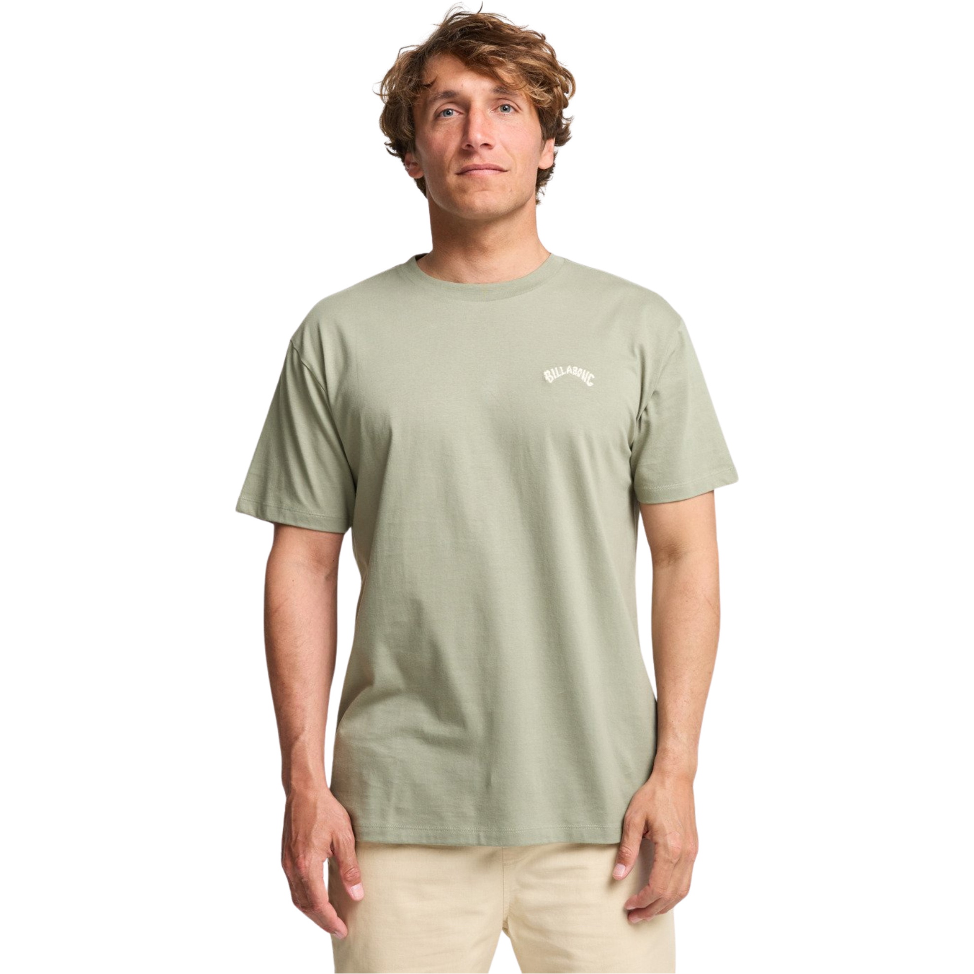 2025 Billabong Mens Arch Crew Short Sleeve T-Shirt EBYKT00100 - Grey Green